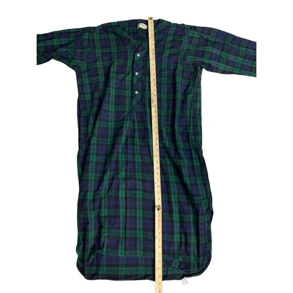 VINTAGE L.L. Bean Plaid Tartan Flannel Night Shirt Nightgown LL Bean Mens VTG 19 - Picture 9 of 10